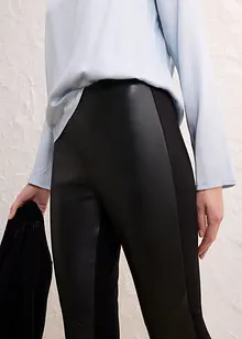 Legging en cuir d'agneau nappa à empiècement élastique, bonprix