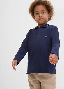 Polo manches longues en maille piquée 100% coton, bonprix