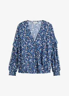 Bedruckte Bluse mit Volant, bonprix