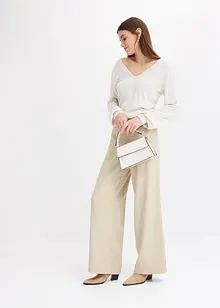 Kuschel-Fleeceshirt mit Perlen, bonprix