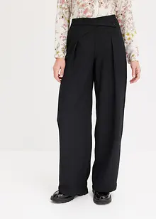 Bundfaltenhose in Leinenoptik mit überkreuztem Bund, bonprix