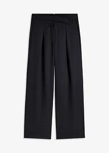 Bundfaltenhose in Leinenoptik mit überkreuztem Bund, bonprix