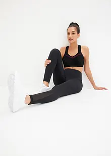 Komfort-Sport-Leggings mit transparentem Mesh und Handytasche, bonprix