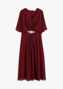 Robe midi en crêpe fin avec strass, bonprix