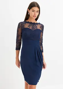 Robe courte avec empiècement dentelle, bonprix