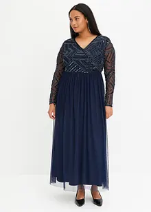 Robe longue à broderie de sequins, bonprix