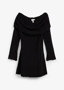 Robe en maille à encolure Bardot, bonprix