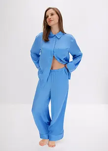 Pyjama oversize tissé en satin, bonprix