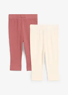 Lot de 2 leggings bébé en coton côtelé, bonprix