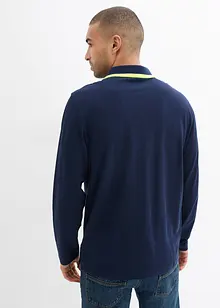 Polo en maille piquée avec détails fluo, manches longues, bonprix