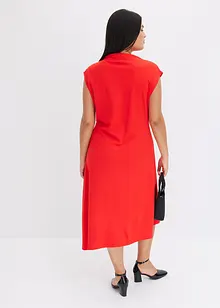 Midikleid mit Drappierung und asymmetrischen Saum, bonprix