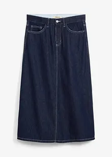 Jupe midi en jean, taille mi-haute, toile ultra-douce, bonprix