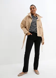 Pantalon droit extensible en bengaline, taille élastiquée, bonprix