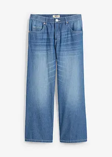 Jean droit taille mi-haute et élastiquée, raccourci, bonprix