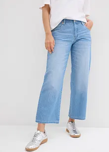 Jean droit taille mi-haute et élastiquée, raccourci, bonprix