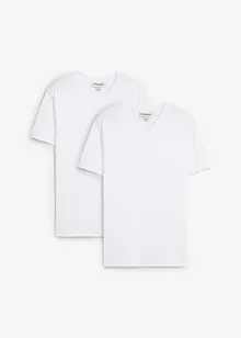 Lot de 2 T-shirts 100% coton, slim, bonprix