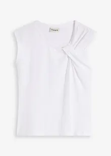T-shirt en coton extensible avec détail twisté, bonprix