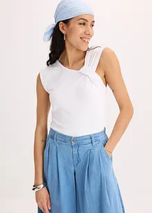T-shirt en coton extensible avec détail twisté, bonprix