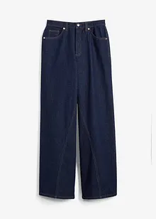 Jean large taille haute, peu extensible, bonprix