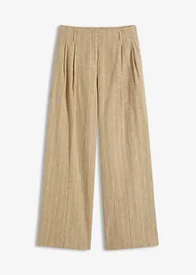 Bundfaltenhose mit Leinenanteil, bonprix