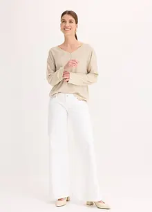 Fledermausshirt mit Satineinsatz, bonprix