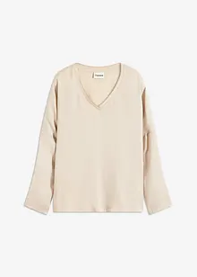 Fledermausshirt mit Satineinsatz, bonprix