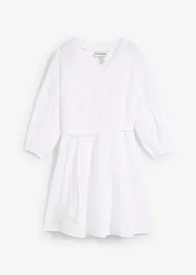 Robe courte patineuse avec ceinture à nouer et manches 3/4 amples, bonprix