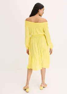Carmen-Kleid aus strukturierter Viskose, bonprix