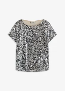 Pailettenshirt mit Leopardenmuster, bonprix