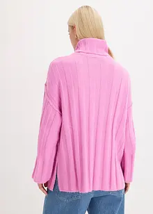 Pull col roulé en maille côtelée, bonprix