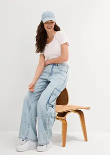 Jean cargo taille mi-haute, bonprix