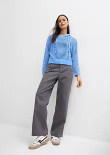 Ajour-Pullover mit Kapuze, bonprix