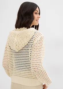 Pull ajouré à capuche, bonprix