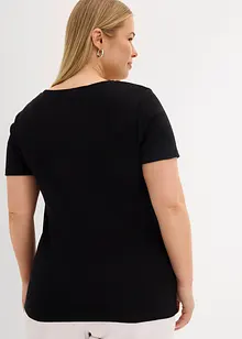 T-shirt col Henley, 100% coton, bonprix