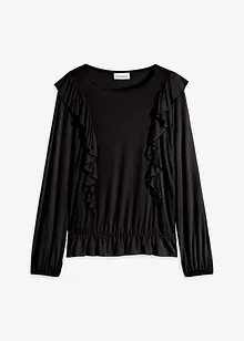 Blouse volantée en jersey, bonprix