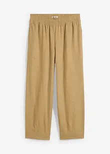 Pantalon 7/8 taille élastiquée en lin mélangé, bonprix