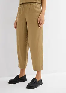 Pantalon 7/8 taille élastiquée en lin mélangé, bonprix