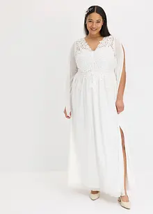 Robe de mariée en crêpe fin avec dentelle, bonprix