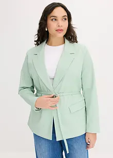 Blazer extensible en twill avec ceinture à nouer, bonprix