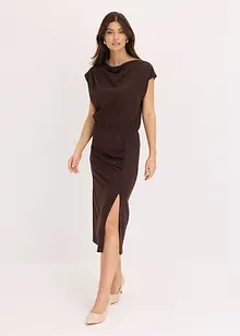 Asymmetrisches Jerseykleid mit Raffungen, bonprix