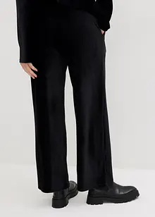 Pantalon ample en velours côtelé jersey, taille extensible, bonprix