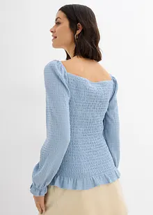 T-shirt manches longues smocké, bonprix