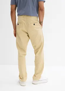 Pantalon chino en lin majoritaire avec taille extensible Regular, droit, bonprix