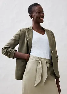 Jupe et ceinture à nouer (ens. 2 pces), 100% lin, bonprix