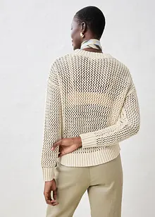 Pull ajouré en lin mélangé, bonprix