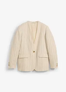 Kragenlose Blazerjacke aus reinem Leinen, bonprix