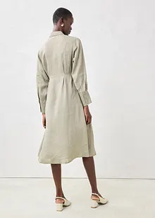 Hemdblusenkleid aus reinem Leinen, bonprix