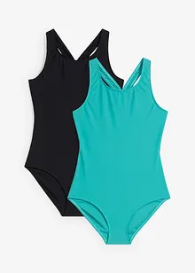 Lot de 2 maillots 1 pièce, bonprix