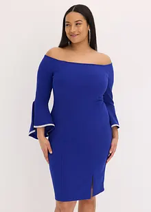 Robe col Bardot en crêpe texturé, bonprix