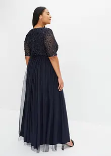Robe longue avec broderie en sequins, bonprix
